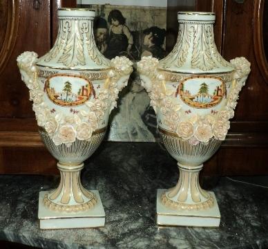 Антиквариат: Парные итальянские вазы, 50 годы